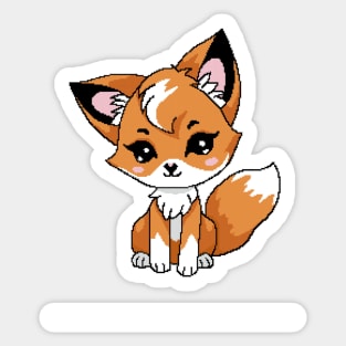 cute orange fox sitting Sticker